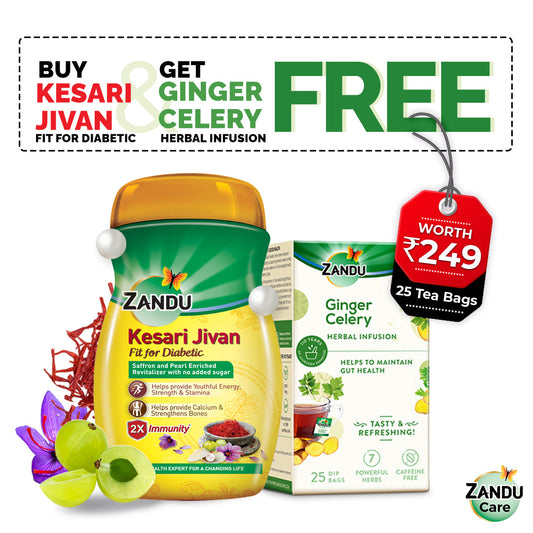 Kesari Jivan - FFD (450g) & FREE Ginger Celery Herbal Infusion (25 Tea Bags)