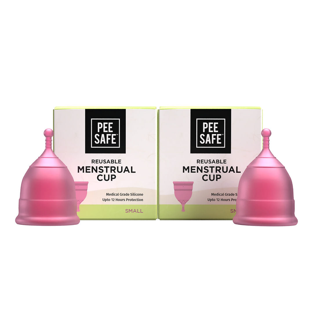 Pee Safe Small Menstrual Cup for Women | Pack Of 2 | Odour & Rash Free | Leakage Proof | Infection Free | Made With Medical Grade Silicone | Reusable Cups