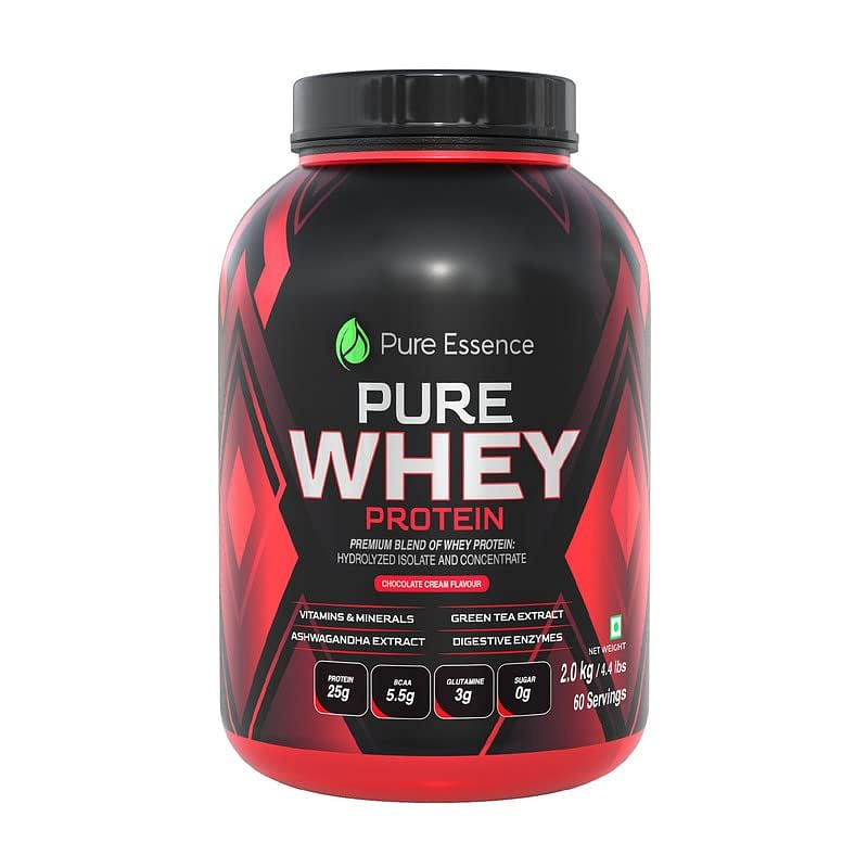 Pure Nutrition Whey Protein Hydrolyzed Isolate & Concentrate Blend | 24 Gm Protein, 5.5 Gm Bcaa & 3Gm Glutamine For Muscle Mass Growth And Bone Strength - Chocolate Cream Flavor 2Kg