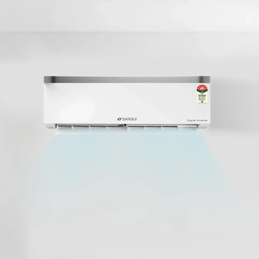 Sansui 1.5 Ton 5 Star Split Inverter AC with Zen Cool, 5-In-1 Convertible Mode, 4-Way Swing, 100% Copper Tubing & Blue Fin