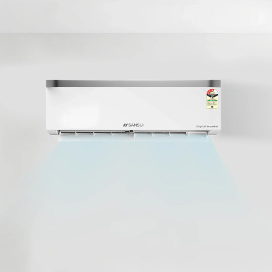 Sansui 1.4 Ton 3 Star Split Inverter AC with 100% Copper Tubing, Zen Cool Technology, 5-In-1 Convertible Mode, 4-Way Swing & Blue Fin