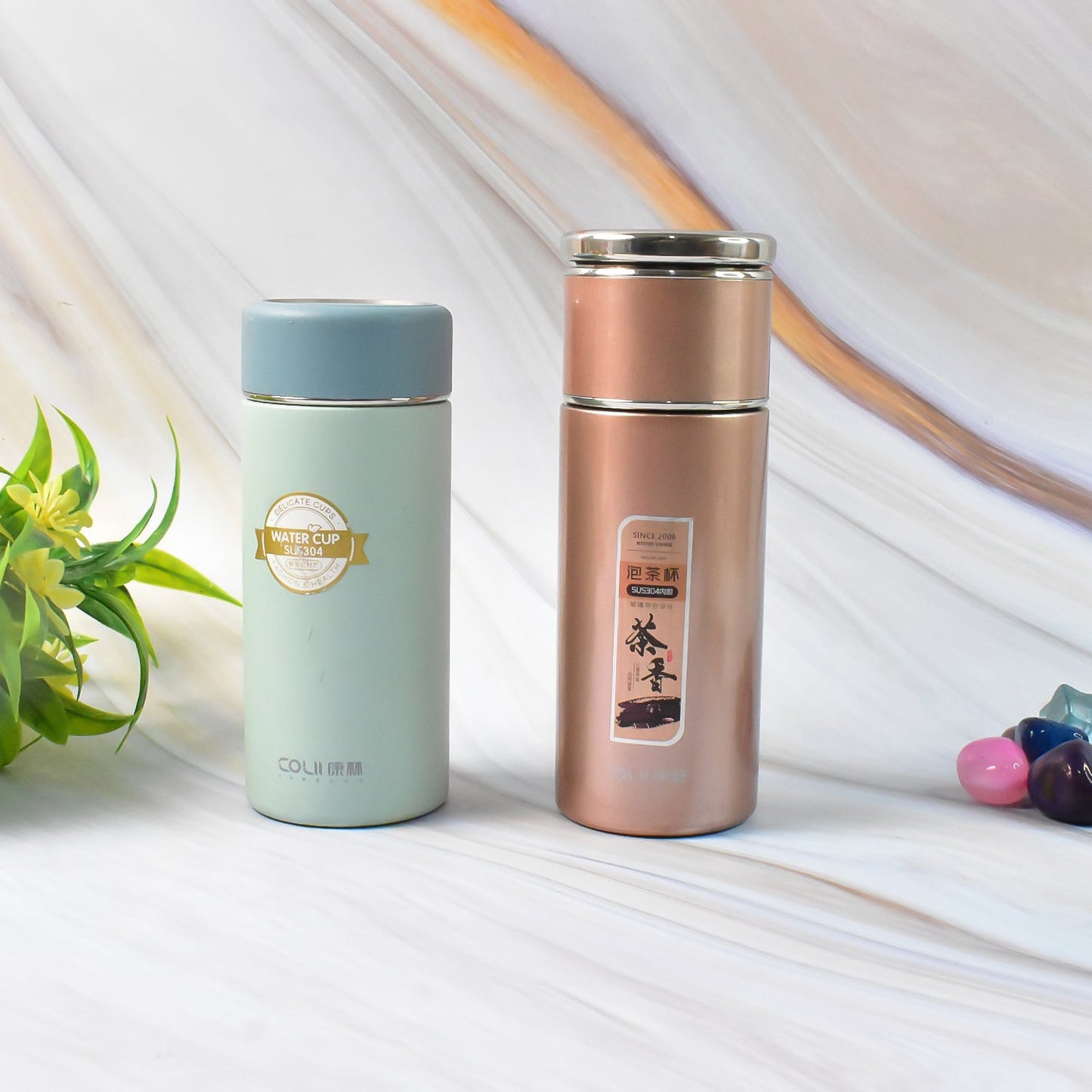 Stainless Steel Travel Water Bottle Approx 350ml (1 Pc)