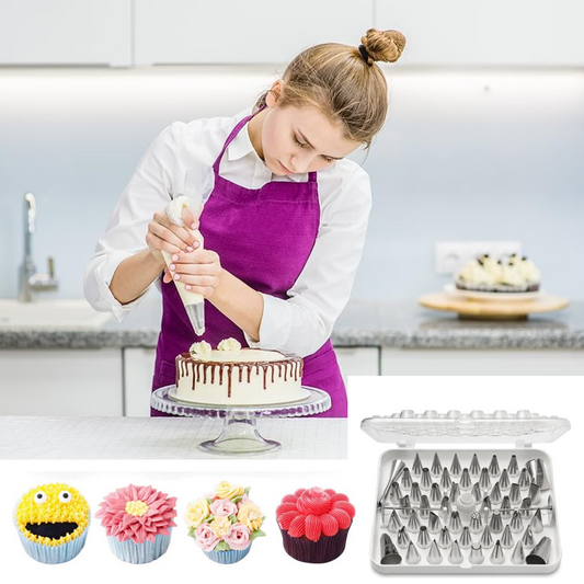 Cake Nozzle Set for Pastry Decorations (55-Piece)