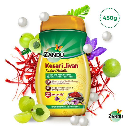 Zandu Kesari Jivan – Fit for Diabetics Zandu Kesari Jivan Fit for Diabetics | Sugar-Free Ayurvedic Revitalizer for Diabetics (450g)