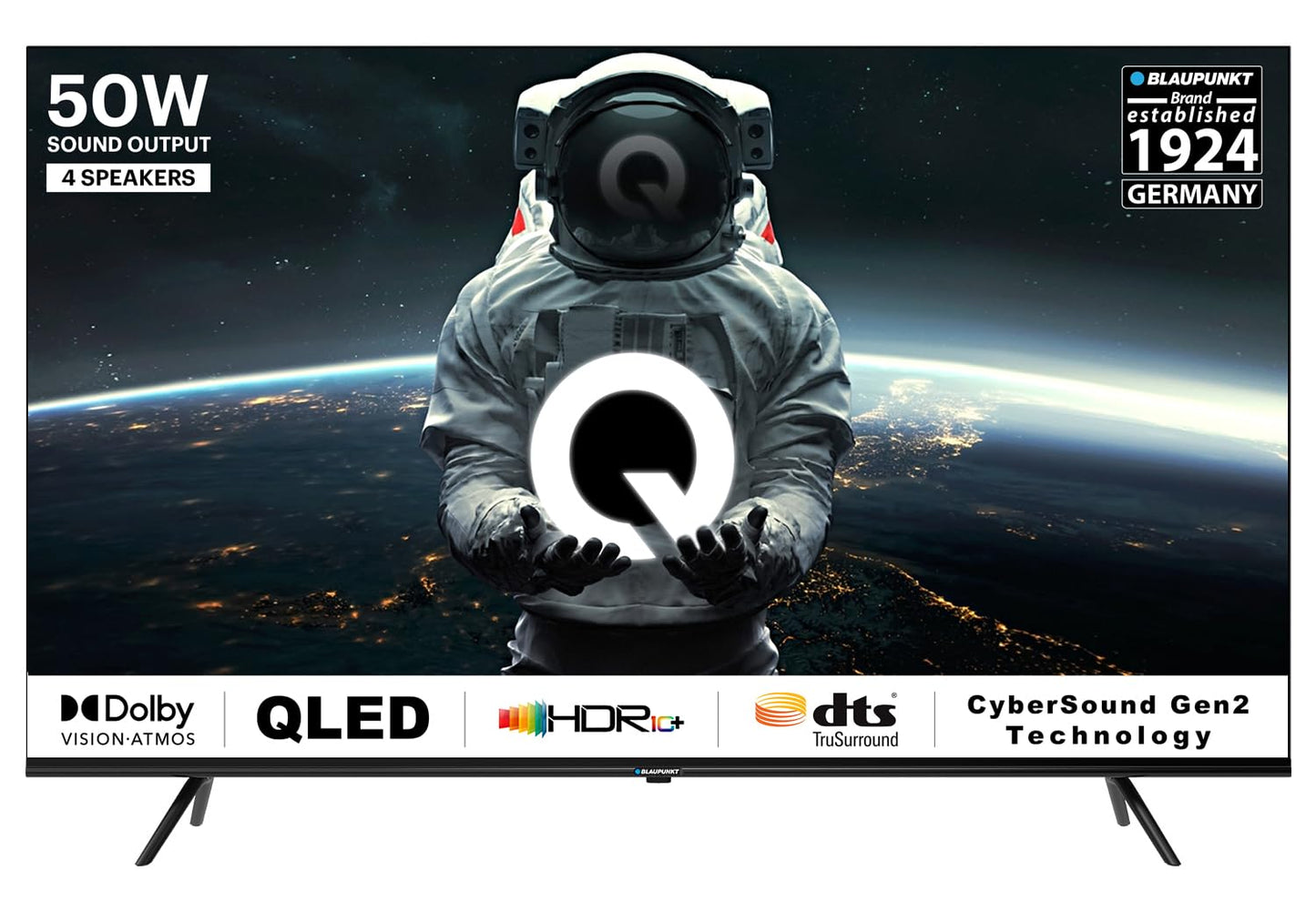 Blaupunkt 108 cm (43 inches) Quantum Dot Series 4K Ultra HD QLED Google TV 43QD7050 (Black)