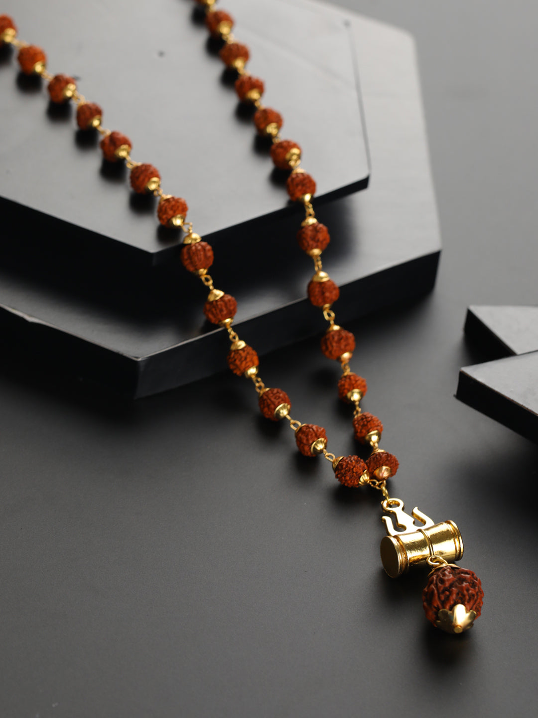 Bold by Priyaasi Trishul Rudraksh Link Chain for Men