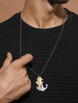 Bold by Priyaasi Silver-Plated Beaded Chain for Men with Multi-Toned Pendant