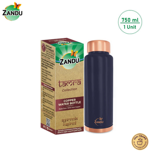Blue Copper Water Bottle | Boosts Immunity & Prevents Bacterial Infections (750ml)