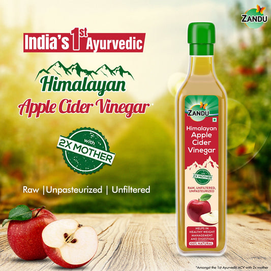 Pure Himalayan Apple Cider Vinegar with 2x Mother for Skin, Hair & Gut Health (500 ml)