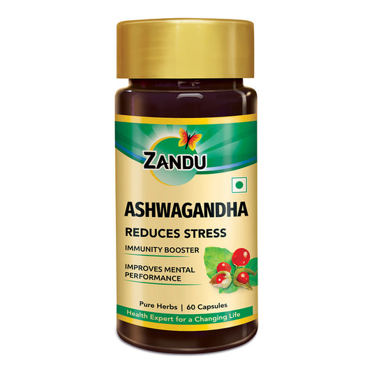 Zandu Ashwagandha Capsules for Stress & Anxiety (With 2X Immunity)