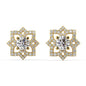 Diamond Flower Jacket Earrings