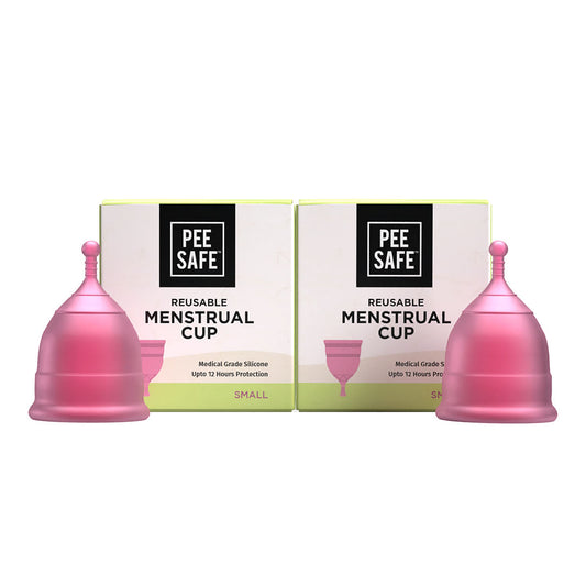 Pee Safe Small Menstrual Cup for Women | Pack Of 2 | Odour & Rash Free | Leakage Proof | Infection Free | Made With Medical Grade Silicone | Reusable Cups