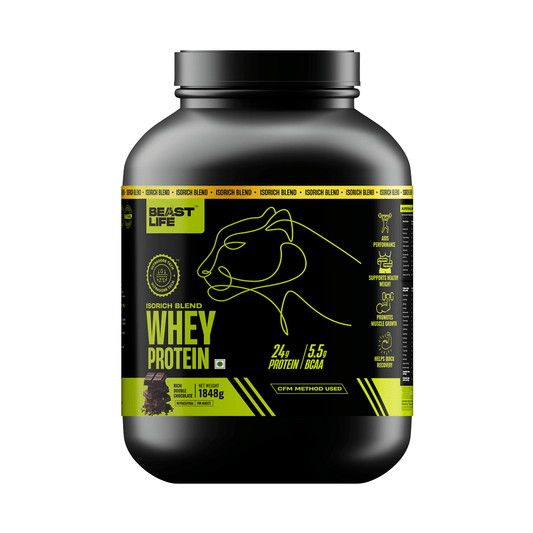 BeastLife Whey Protein Powder With Ultrasorb Tech,Isorich Blend,24G Protein,5.5G Bcaa,Sports Nutrition|High Absorbtion Fuels Muscle|Speed Recovery For Men &amp; Women - (1848g, Rich Double Chocolate)